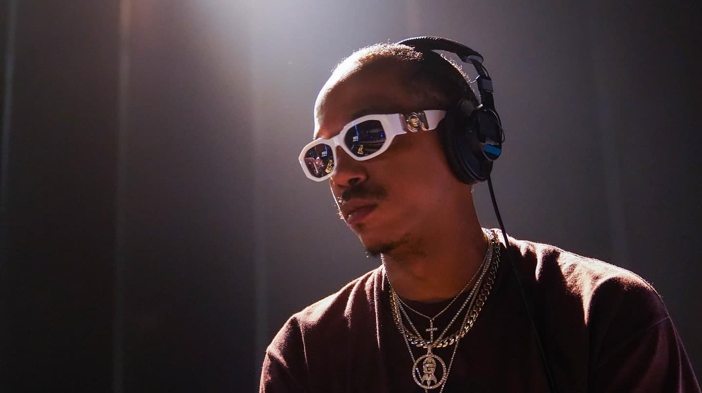 MyGuyMars wearing headphones in the studio