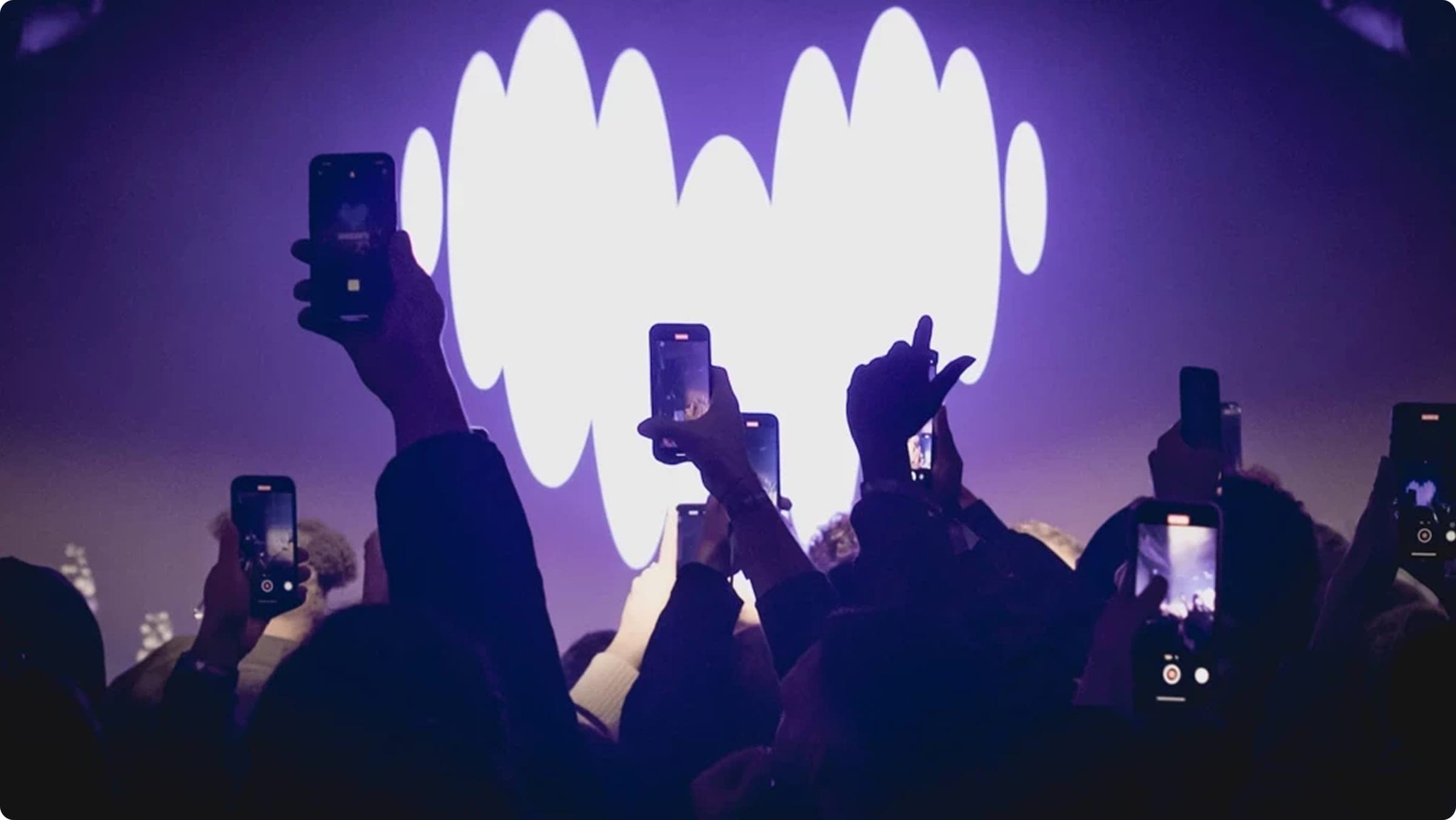 AI music generation concept with waveforms and neural network visuals